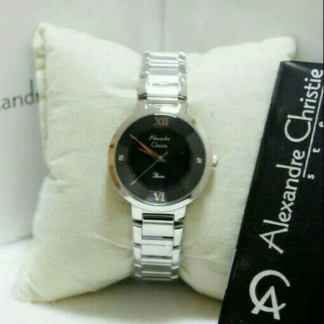 JAM TANGAN CEWEK / WANITA ALEXANDRE CHRISTIE AC 2616 SILVER BLACK