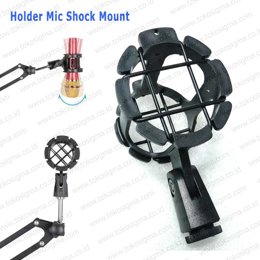 Holder MIC Pegangan Klip Clamp Jepit Microphone Stand Shock Mount Clip