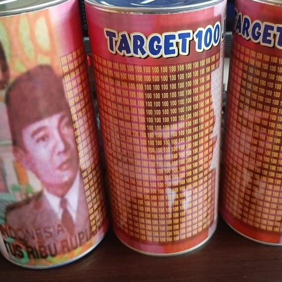 TERLARIS Celengan KALENG Target Viral/ TABUNGAN KALENG TARGET 30 JUTA, 50 JUTA, 100 JUTA BUKA TUTUP