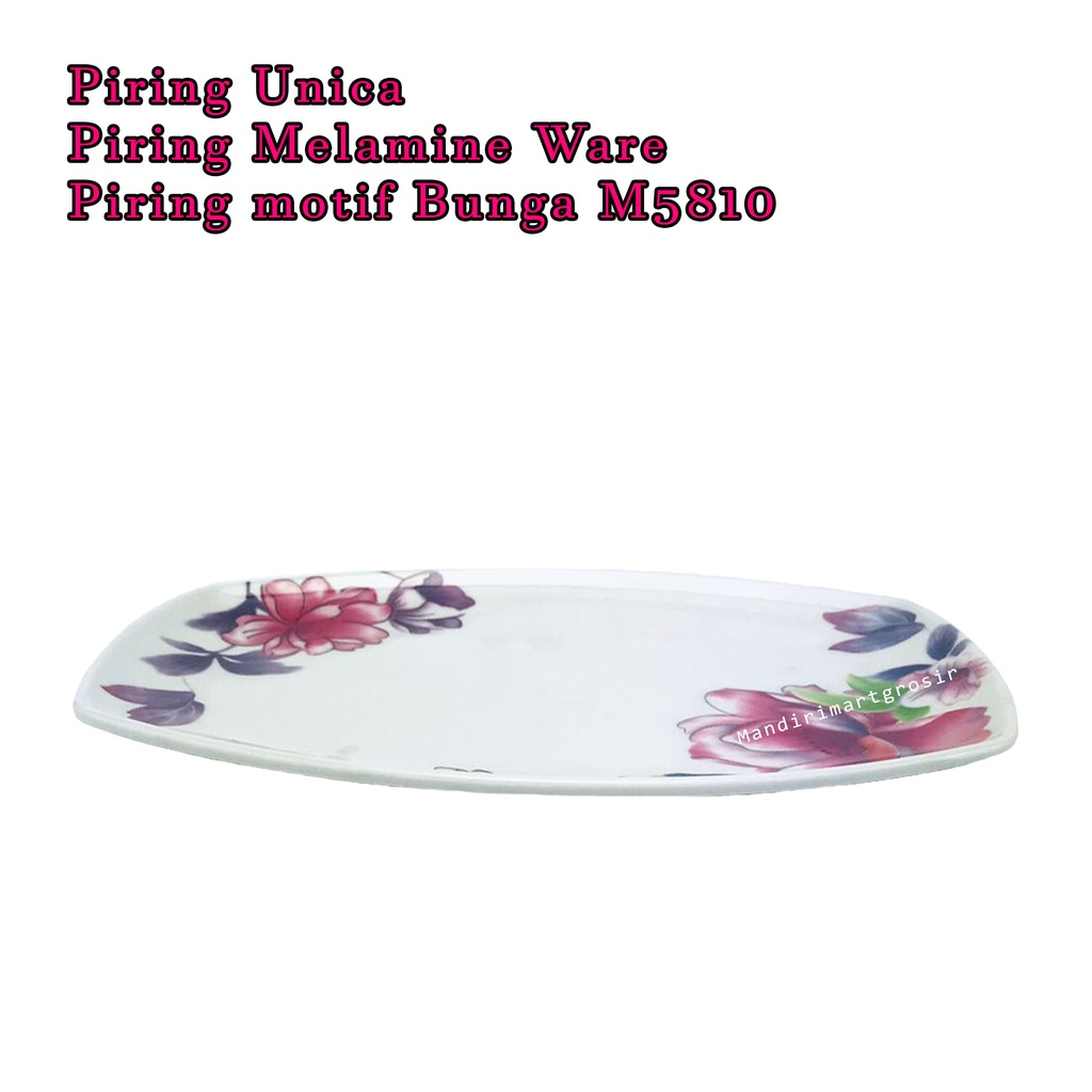 Piring Melamine Ware *Piring Unica * Piring motif Bunga * M5810