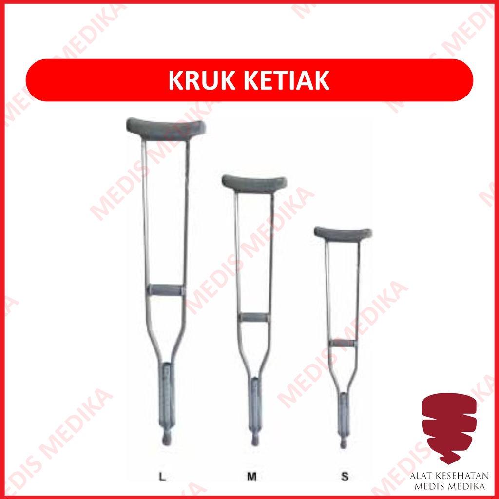 Crutch Kruk Tongkat Ketiak Size S M L Alat Bantu Jalan Sepasang Small Medium Large