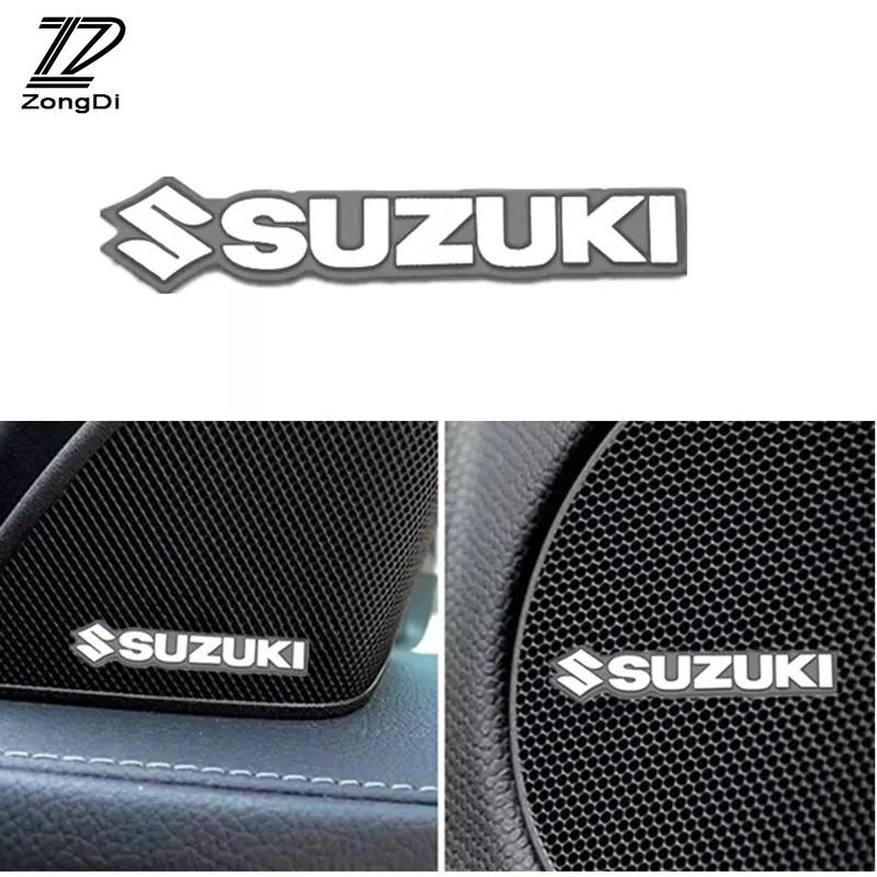 4 Buah 3D Aluminium Emblem Interior Speaker Audio Lencana Stiker untuk Suzuki ERTIGA Swift XL7 SX4 Jimny Vitara Jimny