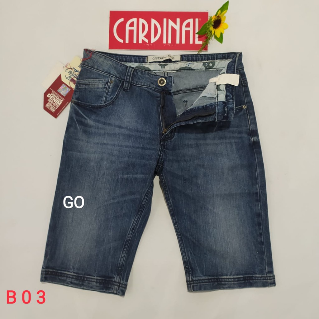 gof 33-CBV CARDINAL JEANS Celana Pria Celana Pendek Bermuda Casual Sobek Slimfit Reguler Fit Reguler