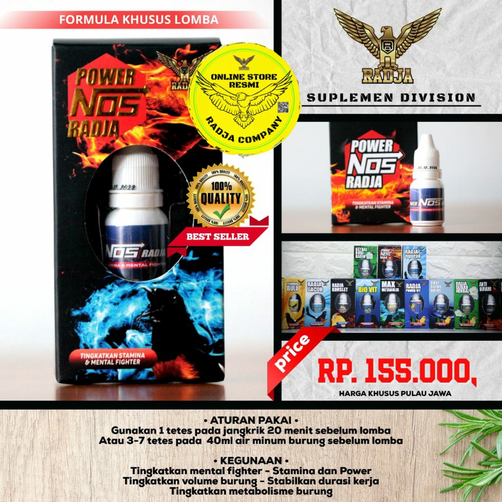 [PRODUK RADJA] POWER NOS RADJA VITAMIN BURUNG BERKUALITAS TERBAIK / VITAMIN MURAI BATU