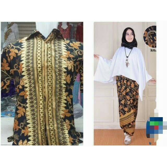 Couple kebaya batwing iskandar rok lilit dan kemeja batik