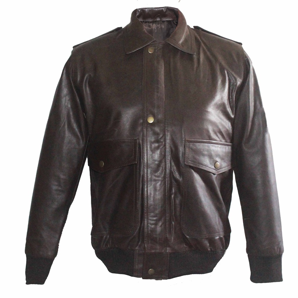 Jaket Kulit Pria Kerah RIB/Wol
