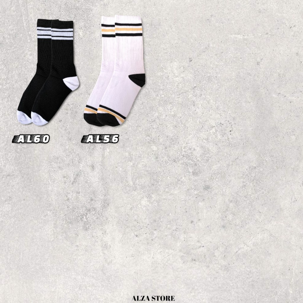 Kaos Kaki Oldschool  Strip Series / Olahraga /Skate / Motif Garis Panjang