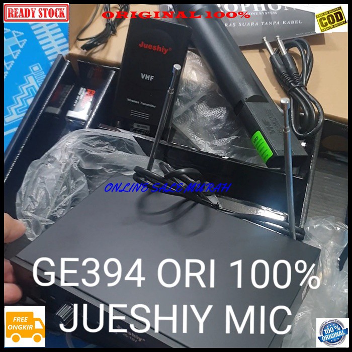 G394 Jueshiy ori 100% Mic jepit pegang handle condesor dual mik klip on dobel wireless wireles prof profesional pro karaoke mikrophone audio sound vokal vocal panggung dj studio Kancing kerah baju Clip sensitif aux tie ceramah pidato panggung imam acara