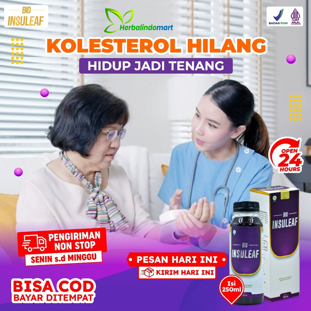 Bio Insuleaf - 100% Oiginal Turunkan Kolesterol Gula Darah Atasi Kencing Manis Disfungsi Ere-ksi Pria Diabetes Melitus Cegah Gagal Ginjal