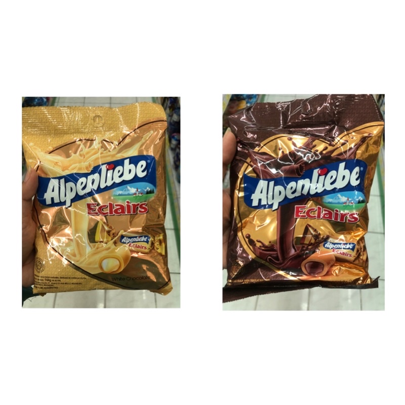 

PERMEN ALPENLIEBE ECLAIRS CHOCOLATE CARAMEL / WHITE CARAMEL ISI 40 BUTIR