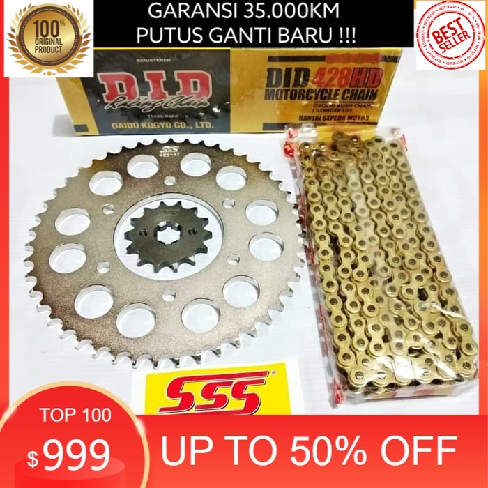 Gear Set SSS Vixion Old / New Vixion + rantai DID HD Gold vixion r15 xabre cb150 cbr gsx bandit 428D