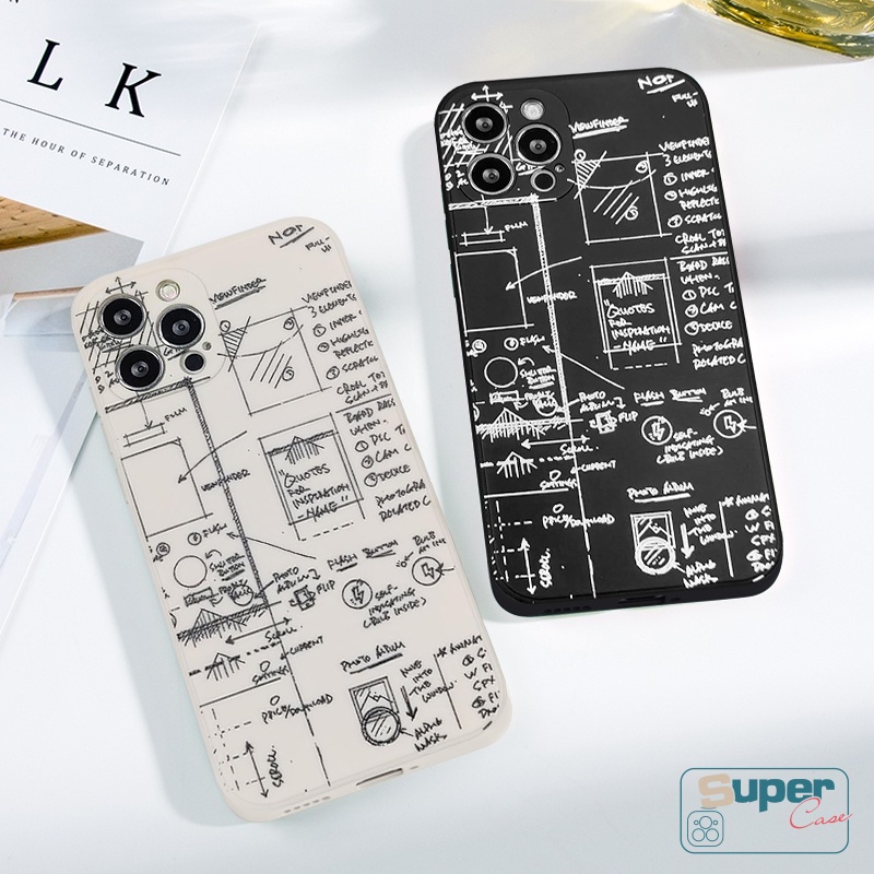 Case Untuk Redmi 12C 910 A1 A2 9C Nfc 9T 9A Poco X5 X3 Pro Nfc M4 M5 M3 Pro F4 F3 Redmi Note12 11 10s 10 9 8 10Pro 10 Pro Mi 12 11 Lite Pasangan Math Soft Cover Tepi Lurus Serut