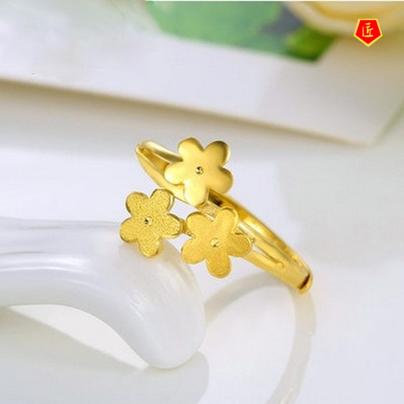 [Ready Stock]Simple Personality Korean Style Gold Flower Ring