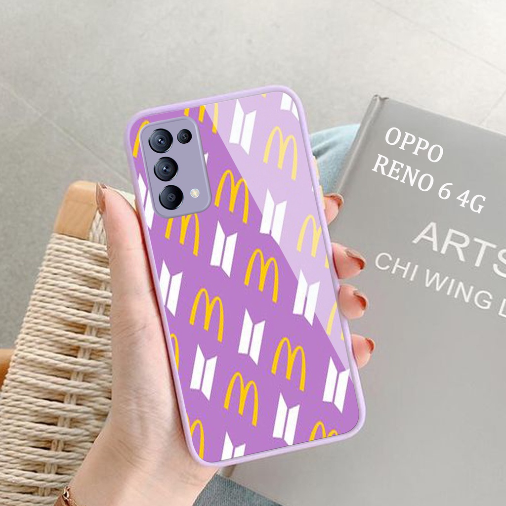 [G03] Softcase Kaca Lilac OPPO RENO 6 4G ( Case Hp OPPO RENO 6 4G ) Casing Hp OPPO RENO 6 4G