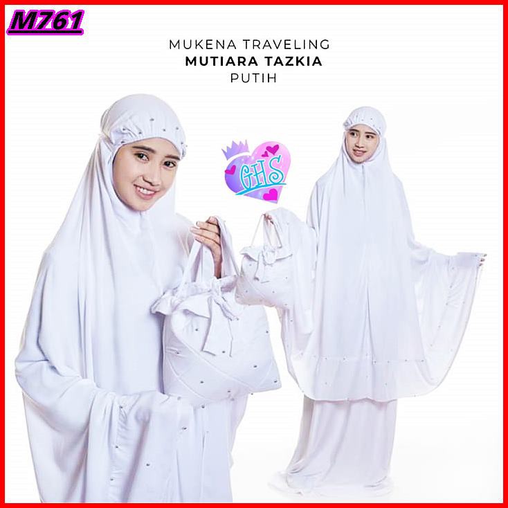 Mukena Dewasa Tazkia Bahan Rayon Janger Premium Warna Putih - GHS