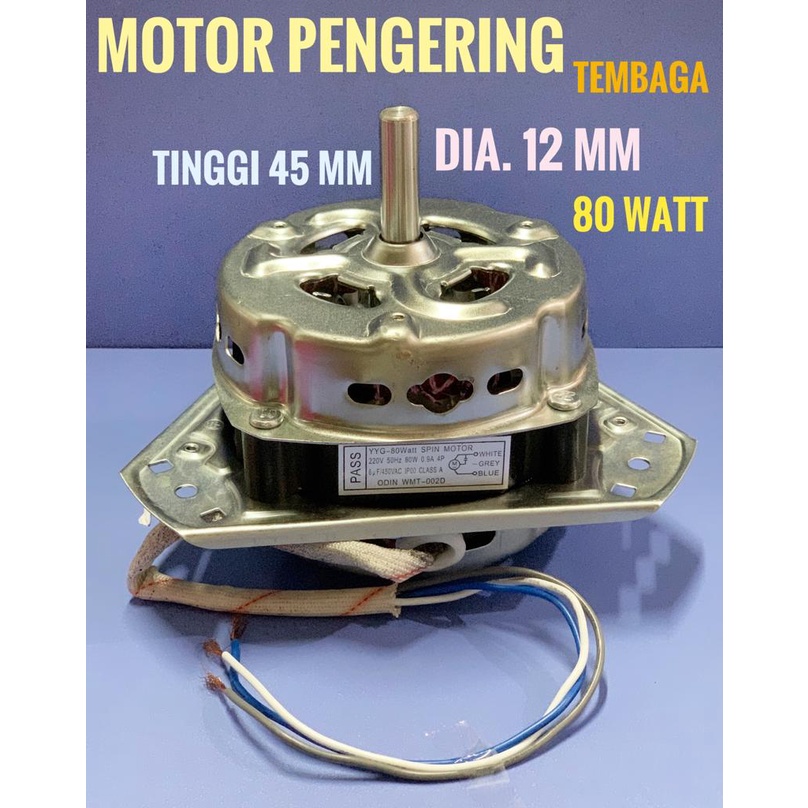 Dinamo mesin cuci spin pengering as 4.5cm 12mm 80W tembaga