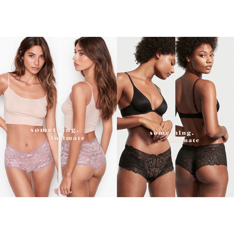 VS THE LACIE BOY Lace Shortie Panty / Highwaisted Panties Celana Dalam Tinggi Seperut Boxer Boyshort