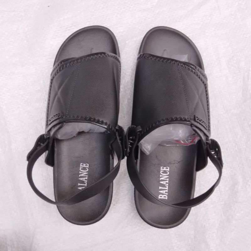 Original Sandal Sepatu Balance 2027 Slop Jelly Import 2 in 1 Wanita  Sendal Karet Cewek Perempuan Selop 2027-1B Impor Tali Belakang Gunung Hitam Empuk Bahan Rubber Empuk Nyaman