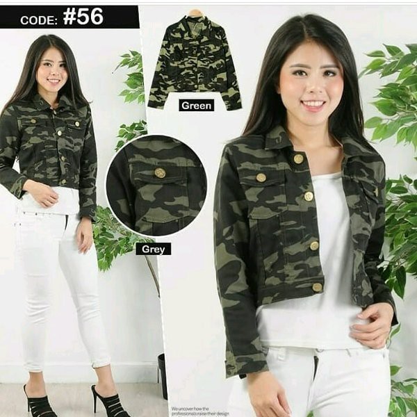 JAKET ARMY WANITA CROP