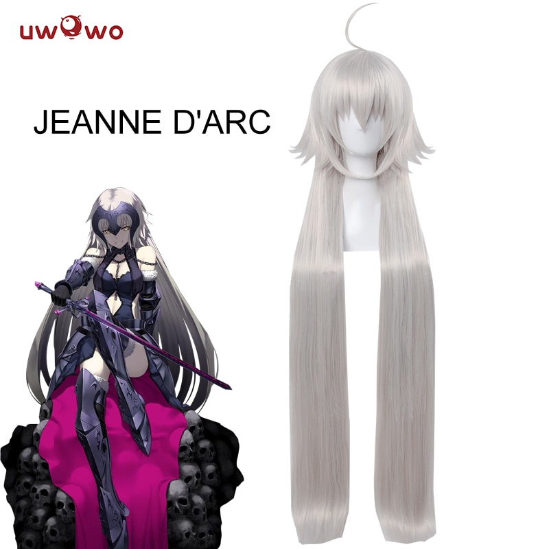 PREORDER UWOWO Alter Jeanne d'Arc / Joan of Arc Wig Fate/Grand Order Hair 100 CM Sliver Long Straigh