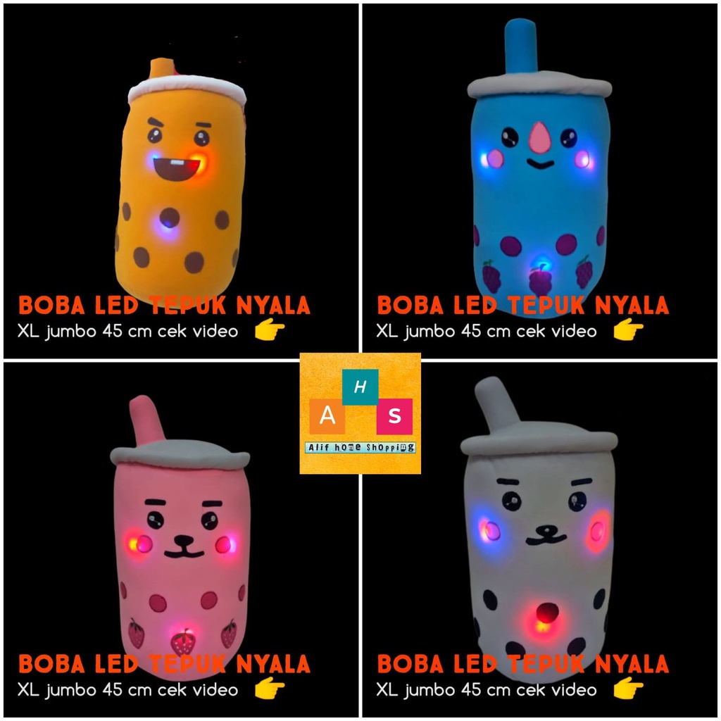 Boneka bantal boba bts bt 21 led jumbo lampu nyala original label SNI