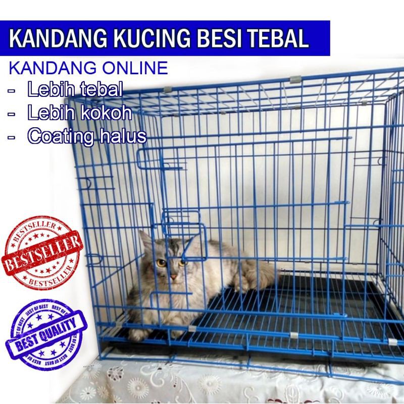 Kandang Kucing Besi Paling Tebal sesuai foto pintu besar 