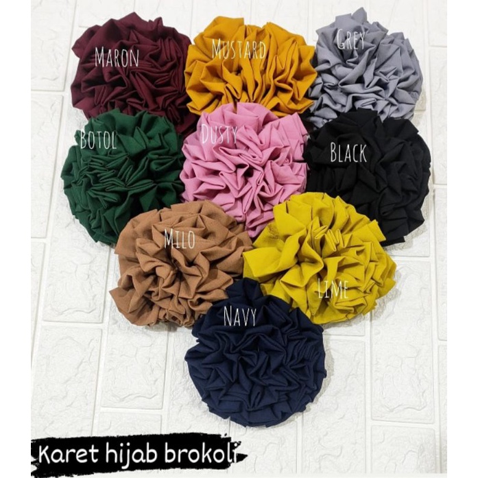 Ikat Rambut Hijab Brokoli / Ikat Cepol / Karet Rambut / Cepol Brokoli HIjab Bervolume