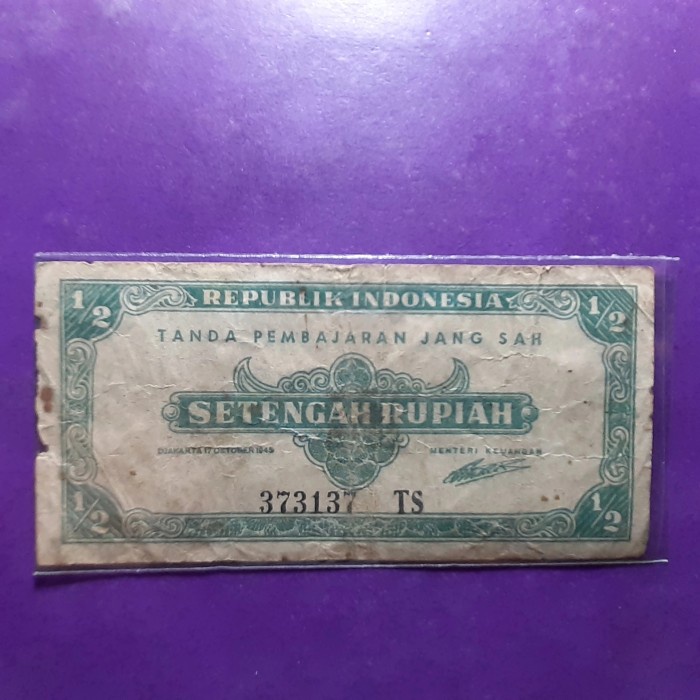 PROMO uang kuno setengah rupiah ori 1945