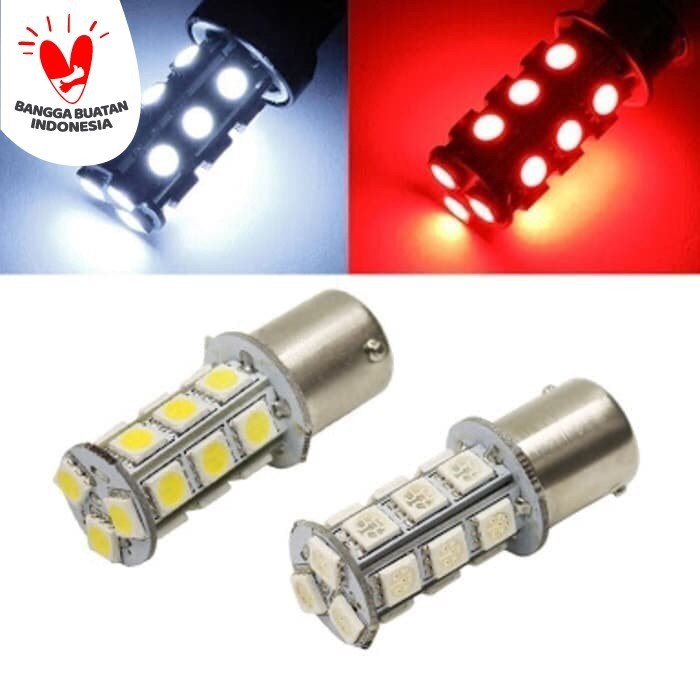 Lampu Led Rem Stop STROBO Flash Kedip Motor Mobil 18 SMD - Biru