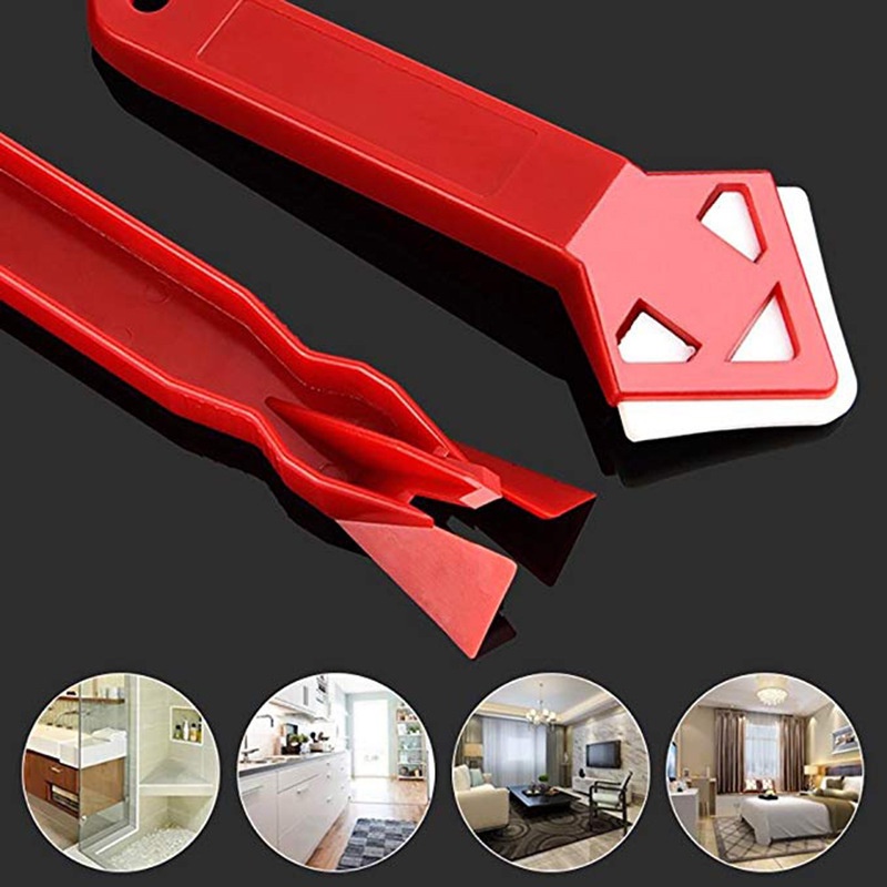 2Pcs/Set Caulk Tools Kit /Silicone Sealant Remover Shovel /Glass Cement Caulking Scraper for Any Edge Angle Joint