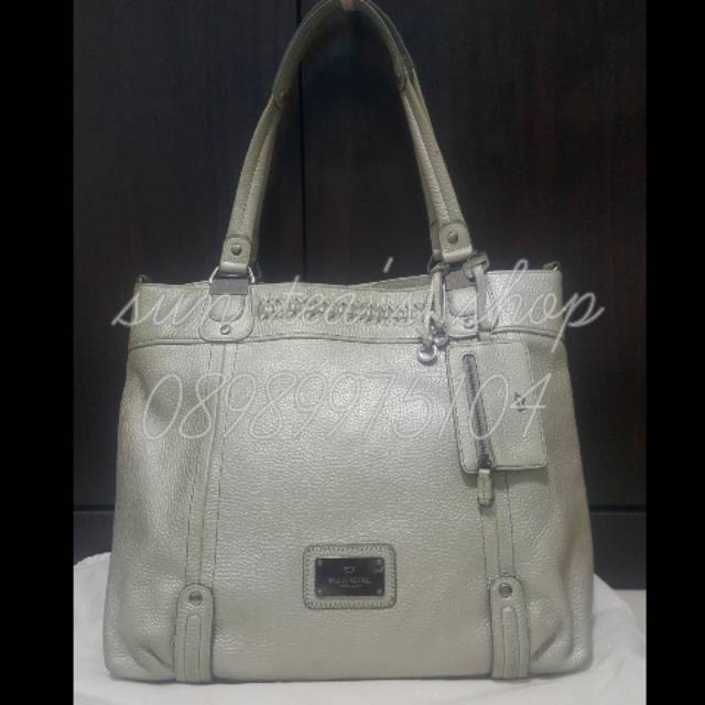 Authentic Braun Buffel Leather Silver Tote Bag. 
