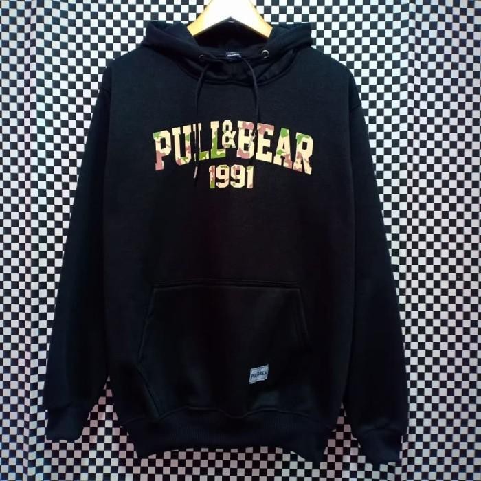 Jaket Sweater Pull&Bear Hitam Loreng Murah/Jaket Pria Distro Premium