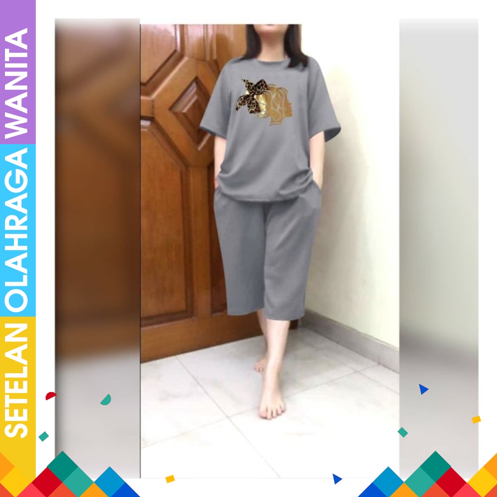 SETELAN TUNIK JUMBO TERMURAH BAJU SENAM.MUSLIMAH JUMBO.SIZE BAJU SENAM YOVIS JUMBO Baju Senam Wani