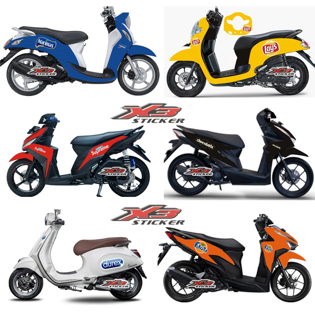 Jual Sticker Logo Makanan Minuman Untuk Motor Scoopy Beat Vario Fino Mio Dll Indonesia Shopee Indonesia