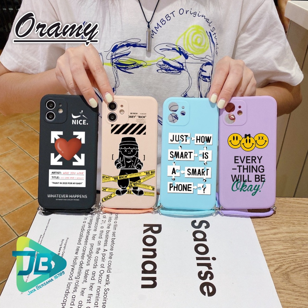 SOFTCASE SILIKON SLINGCASE TALI LANYARD STRAP PHONE MACARON PELINDUNG KAMERA ORAMY OPPO VIVO SAMSUNG XIAOMI REALME IPHONE ALL TYPE JB5578