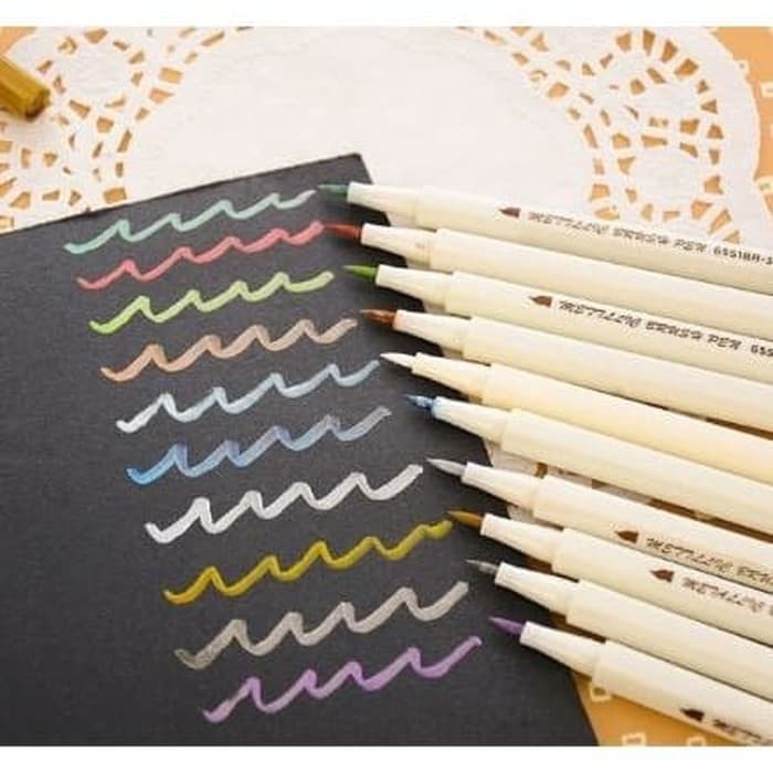 Metalic Calligraphy Brush Pen (10pcs)