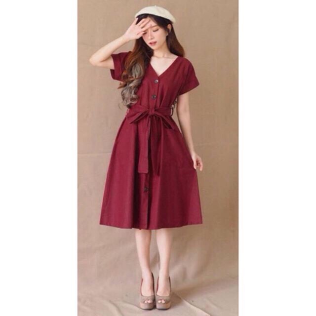 Ribbon dress wanita / terusan wanita / dress wanita import