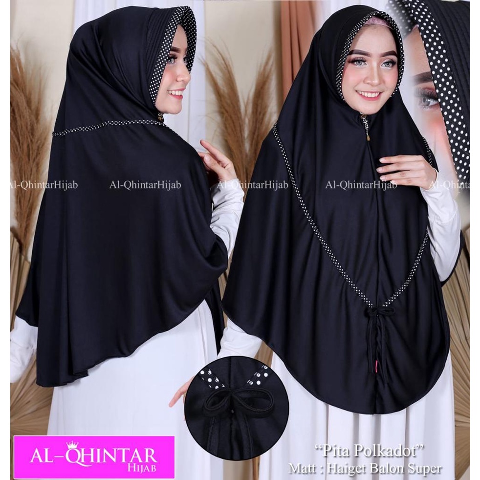 (COD) HIJAB POLKADOT PITA DEPAN / HIJAB SYAR'I INSTANT / HIJAB ZOYA POLKA