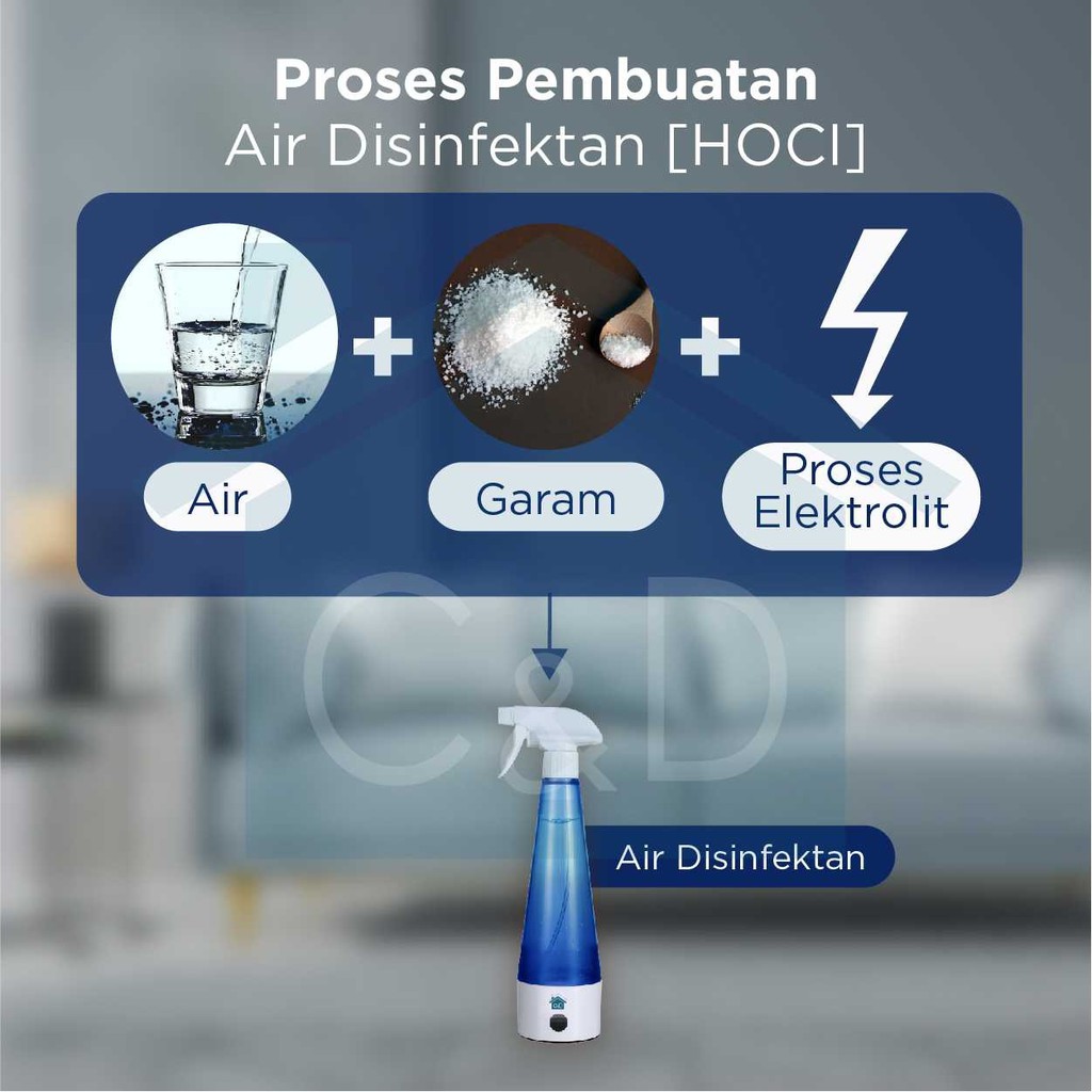 HOCL Disinfectant &amp; Sanitizer Generator C&amp;D Hand Sanitizer, mist sprayer, disinfectant spray