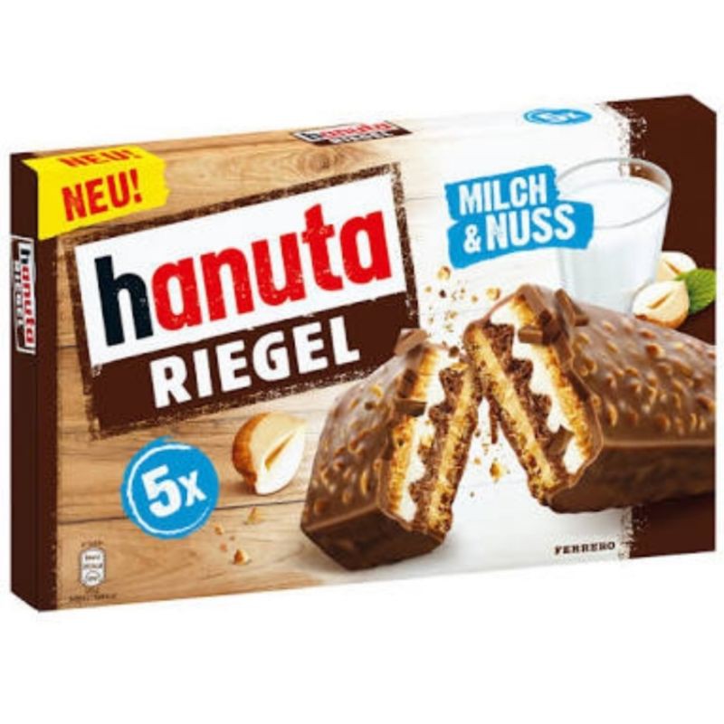 

HANUTA RIEGEL MILCH & NUSS 5X