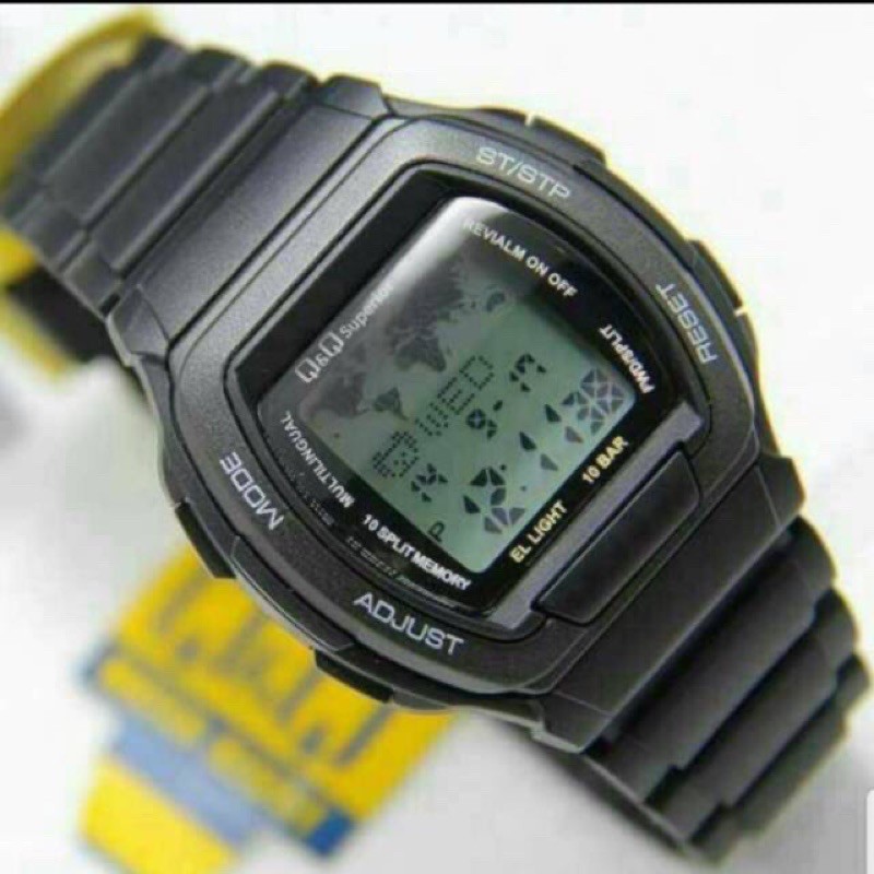 Jam Tangan Pria Digital Databank Q&amp;Q QnQ QQ MMW3 MMW3P MMW3P101Y Original Water Resistant 10 BAR