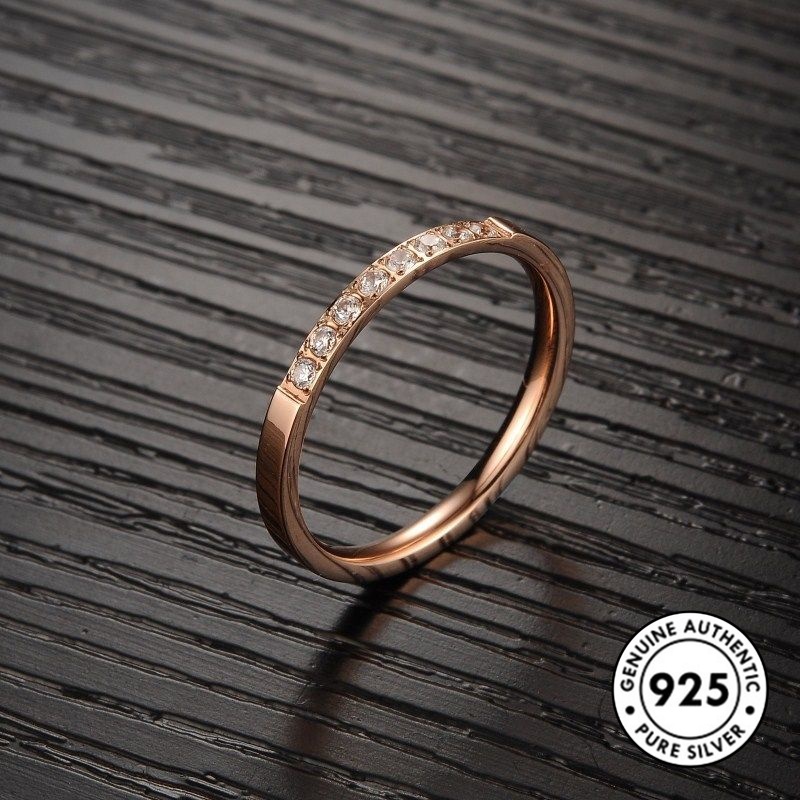 Cincin Berlian Bahan S925 Silver Untuk Pasangan