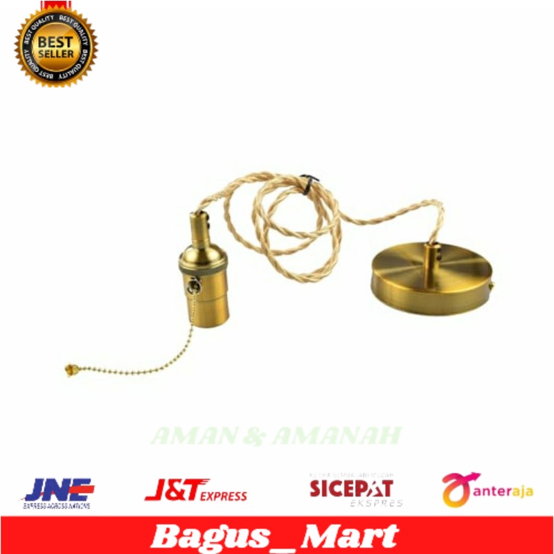 Krisbow Fitting Lampu Gantung E27 - Gold/fitting lampu gantung/fitting lampu hias