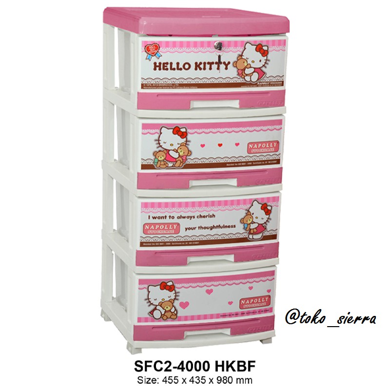 Lemari Laci Plastik NAPOLLY Karakter Susun 4 SFC2 4000 HKBF | KREC | SOP1 | SPGC | FROZ