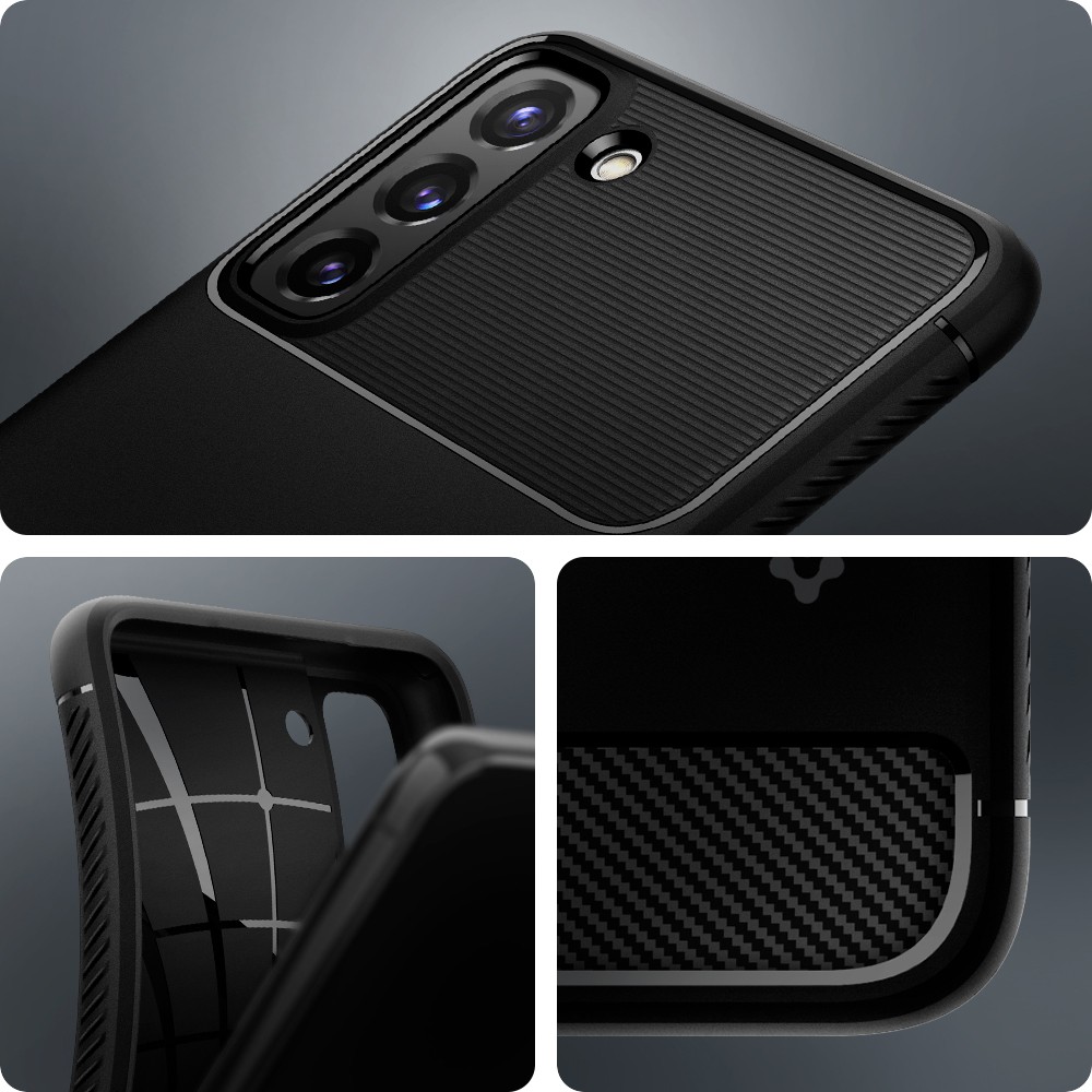 Case Samsung Galaxy S21 Ultra Plus Spigen Rugged Armor Carbon Softcase Casing