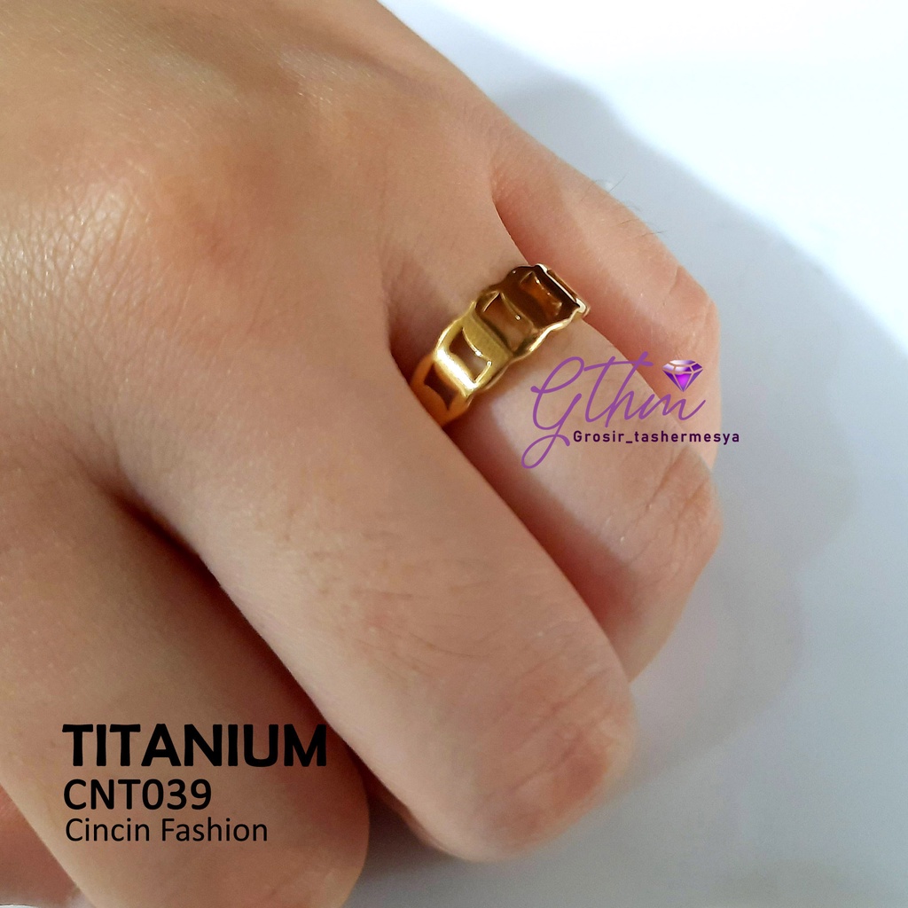 Cincin Wanita Titanium Rante Stainless Steel Perhiasan Fashion Import Premium CNT039 gthm