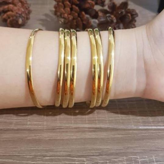(KD-234)-Gelang Keroncong Titanium Besar Polos isi 7 pcs KECIL - JUMBO-Terbaru