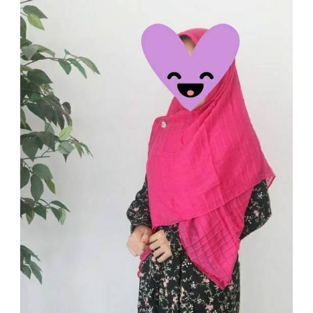Hijab Syar'i Segi Empat Jumbo Kerut