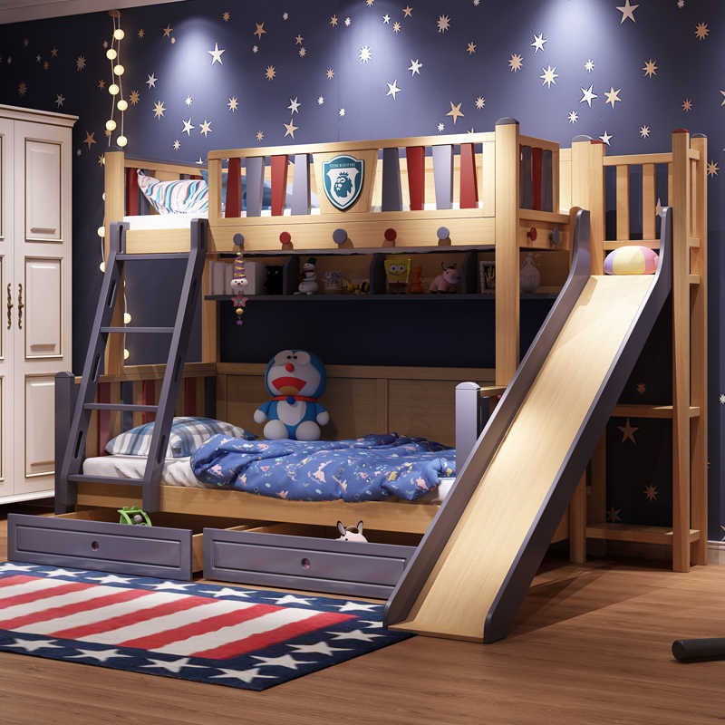 ranjang anak susun tangga laci,dipan tingkat kasur anak cowok