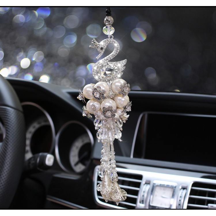 Gantungan Spion Car Bunga Middle Mirror Mobil Mewah Angsa Limited Edition Super Premium